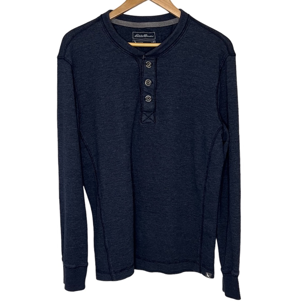 Eddie Bauer Outdoor men’s Thermal long sleeve blue henley size medium